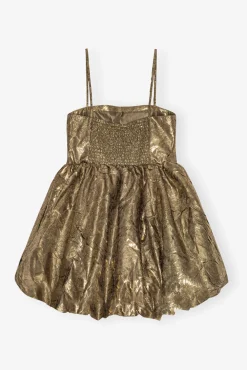 GANNI Ganni Exclusives | Festklær<Pleat Strap Mini-kjole Gold
