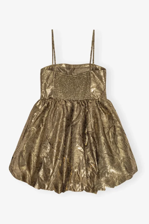 GANNI Ganni Exclusives | Festklær<Pleat Strap Mini-kjole Gold