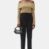 GANNI Strikkeplagg<Sparkle Off-the-Shoulder-bluse Gold