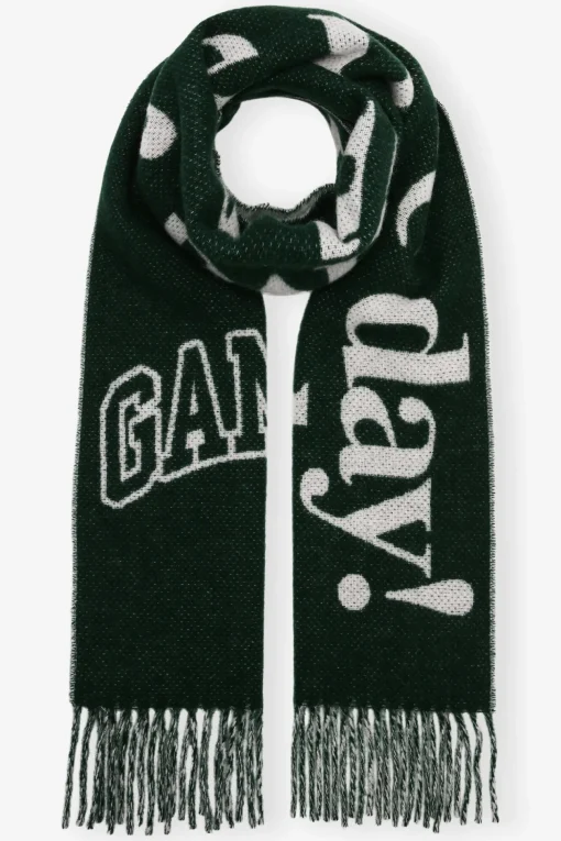 GANNI Skjerf | Vintertilbehør<Green Fringed Wool-skjerf ForestNight