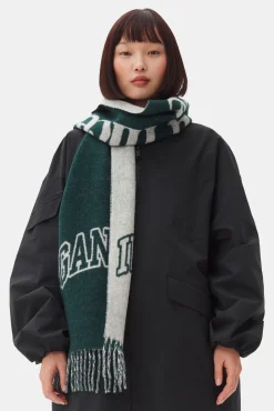 GANNI Skjerf | Vintertilbehør<Green Fringed Wool-skjerf ForestNight