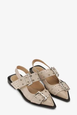 GANNI Sko | Hæler<Grey Feminine Buckle Ballerinas TaosTaupe