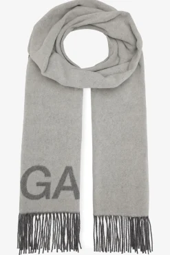 GANNI Skjerf<Grey Fringed Scarf PalomaMelange