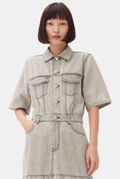 GANNI Fabrics Of The Future | Denimklær<Grey Future Long Denim-kjole GrayQuill