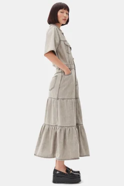 GANNI Fabrics Of The Future | Denimklær<Grey Future Long Denim-kjole GrayQuill