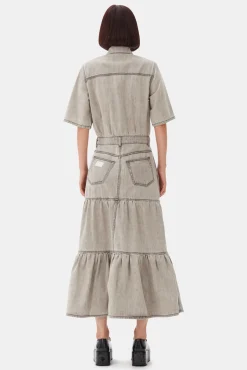 GANNI Fabrics Of The Future | Denimklær<Grey Future Long Denim-kjole GrayQuill