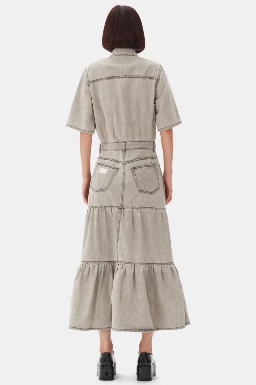 GANNI Fabrics Of The Future | Denimklær<Grey Future Long Denim-kjole GrayQuill