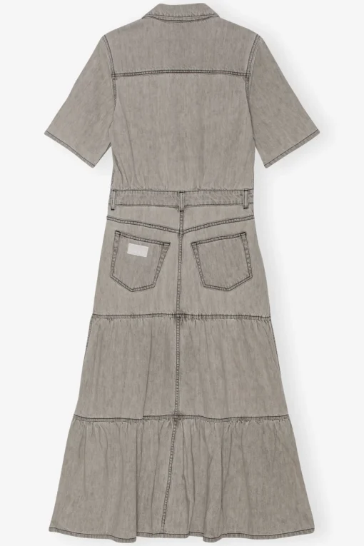 GANNI Fabrics Of The Future | Denimklær<Grey Future Long Denim-kjole GrayQuill