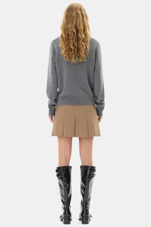 GANNI Ganni Exclusives | Strikkeplagg<Grey Graphic Bunny-genser FrostGray