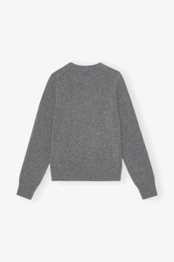 GANNI Ganni Exclusives | Strikkeplagg<Grey Graphic Bunny-genser FrostGray
