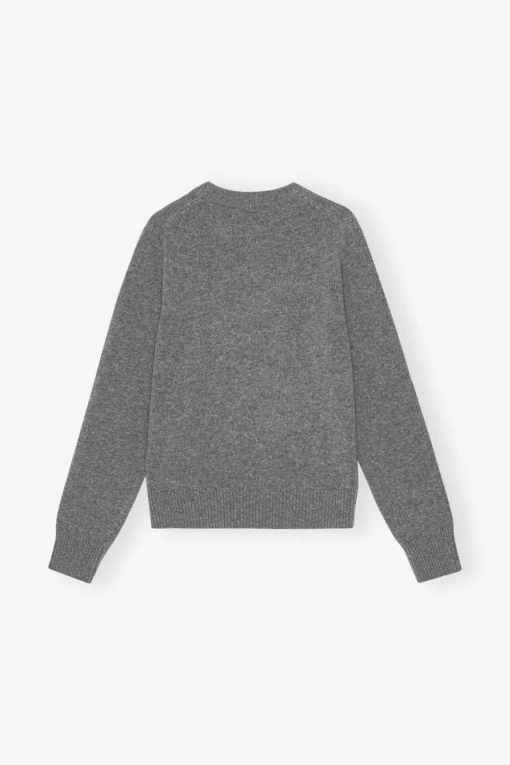GANNI Ganni Exclusives | Strikkeplagg<Grey Graphic Bunny-genser FrostGray