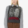 GANNI Plus Size Klær | Strikkeplagg<Grey Graphic Cats-vest GrayQuill