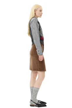 GANNI Plus Size Klær | Strikkeplagg<Grey Graphic Cats-vest GrayQuill