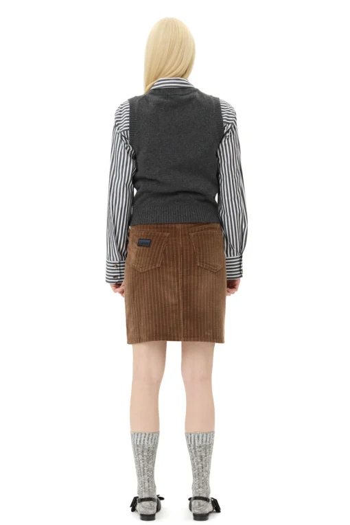 GANNI Plus Size Klær | Strikkeplagg<Grey Graphic Cats-vest GrayQuill