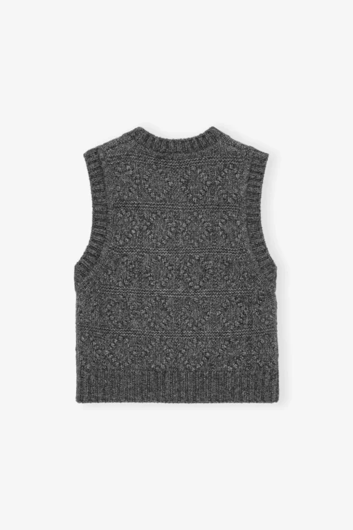 GANNI Strikkeplagg<Grey Knit-vest Phantom