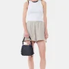 GANNI Sett<Grey Light Melange Suiting Elasticated-shorts Alfalfa