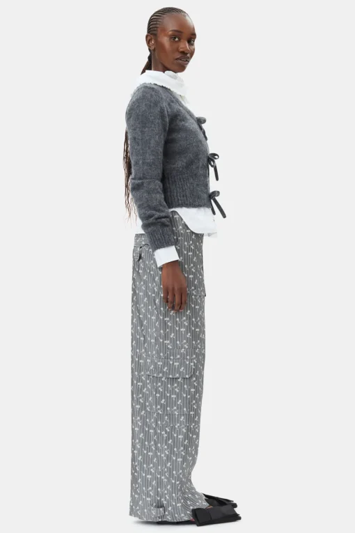 GANNI Trending Now | Strikkeplagg<Grey Light Mohair Tie String-cardigan PalomaMelange