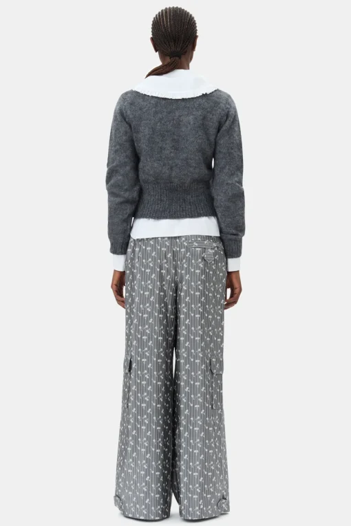 GANNI Trending Now | Strikkeplagg<Grey Light Mohair Tie String-cardigan PalomaMelange