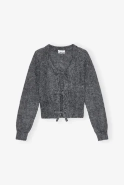 GANNI Trending Now | Strikkeplagg<Grey Light Mohair Tie String-cardigan PalomaMelange