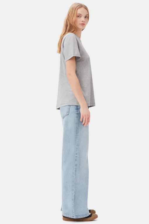 GANNI Ganni Exclusives | T-skjorter<Grey Relaxed O-neck-T-skjorte PalomaMelange