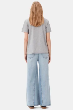 GANNI Ganni Exclusives | T-skjorter<Grey Relaxed O-neck-T-skjorte PalomaMelange