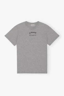 GANNI Ganni Exclusives | T-skjorter<Grey Relaxed O-neck-T-skjorte PalomaMelange