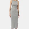 GANNI Ganni Exclusives | Kjoler<Grey Soft Cotton Rib Tank Top Long-kjole PalomaMelange