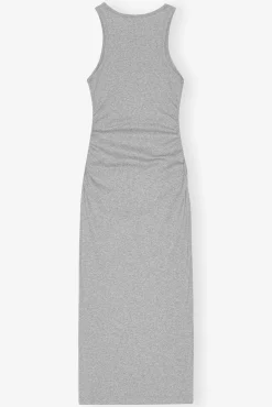 GANNI Ganni Exclusives | Kjoler<Grey Soft Cotton Rib Tank Top Long-kjole PalomaMelange