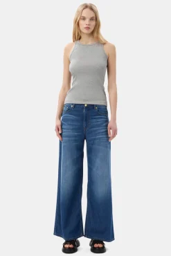 GANNI Plus Size Klær | Topper<Grey Soft Cotton Rib-singlet PalomaMelange