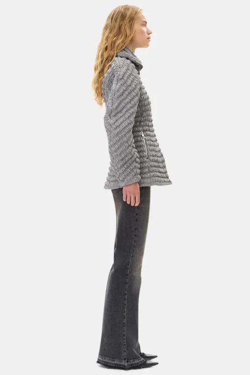 GANNI Ganni Exclusives | Kåper & Jakker<Grey Stretch Quilt Curve Sleeve-jakke MirageGray