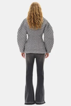 GANNI Ganni Exclusives | Kåper & Jakker<Grey Stretch Quilt Curve Sleeve-jakke MirageGray