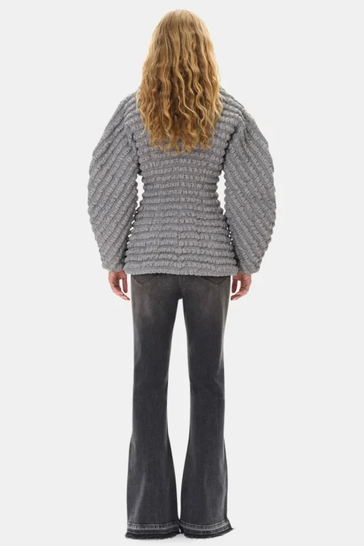GANNI Ganni Exclusives | Kåper & Jakker<Grey Stretch Quilt Curve Sleeve-jakke MirageGray