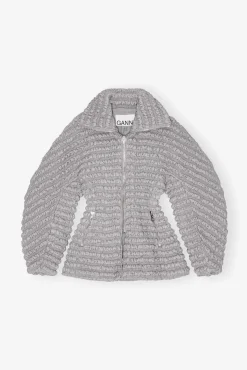 GANNI Ganni Exclusives | Kåper & Jakker<Grey Stretch Quilt Curve Sleeve-jakke MirageGray