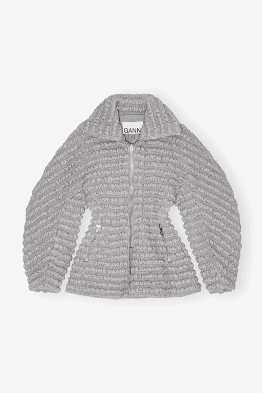 GANNI Ganni Exclusives | Kåper & Jakker<Grey Stretch Quilt Curve Sleeve-jakke MirageGray