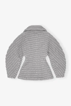 GANNI Ganni Exclusives | Kåper & Jakker<Grey Stretch Quilt Curve Sleeve-jakke MirageGray