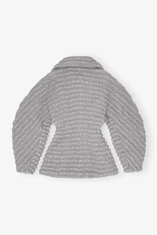 GANNI Ganni Exclusives | Kåper & Jakker<Grey Stretch Quilt Curve Sleeve-jakke MirageGray