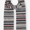 GANNI Skjerf | Små Gaver<Grey Striped Soft Wool-skjerf Phantom