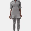 GANNI Kjoler<Grey Striped Suiting Mini-kjole MirageGray