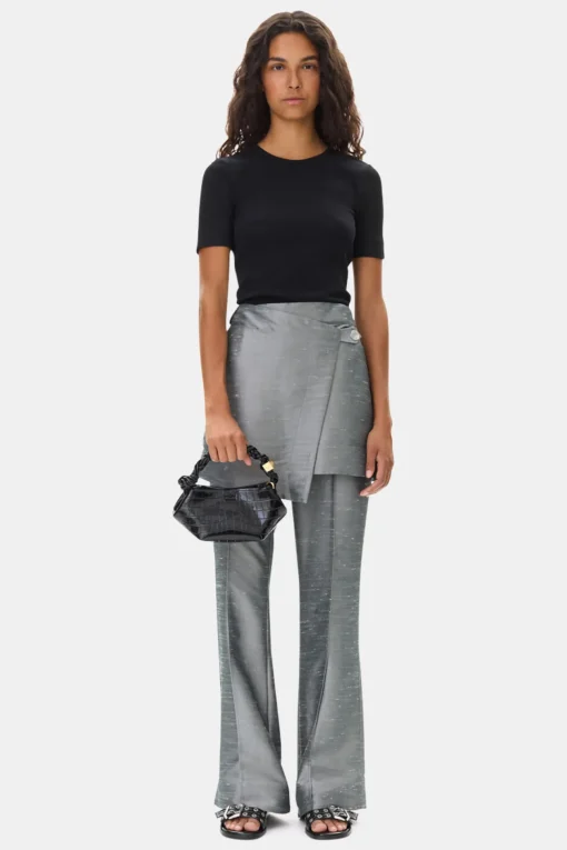 GANNI Dresstoff | Sett<Grey Suiting Skirt Flared-bukse GrayQuill