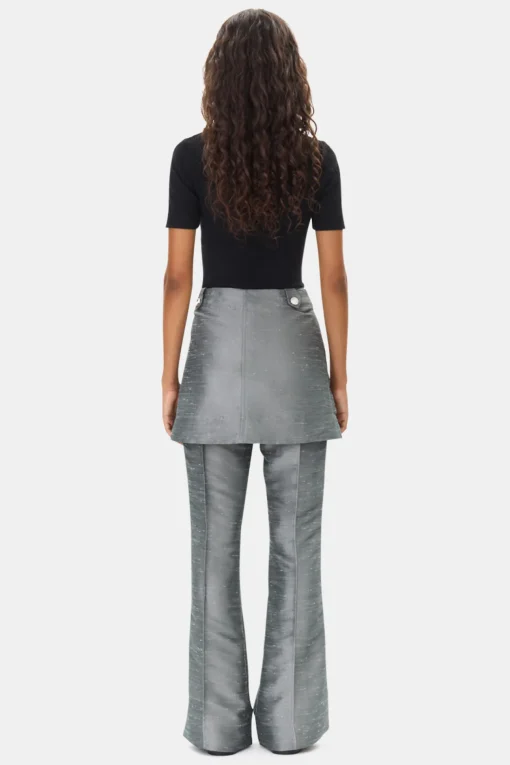 GANNI Dresstoff | Sett<Grey Suiting Skirt Flared-bukse GrayQuill