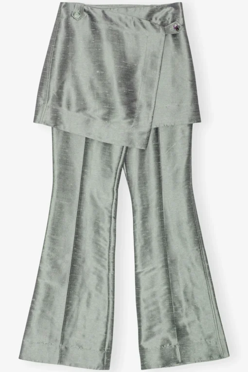GANNI Dresstoff | Sett<Grey Suiting Skirt Flared-bukse GrayQuill