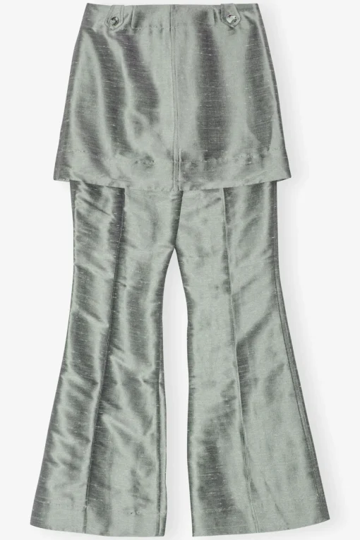 GANNI Dresstoff | Sett<Grey Suiting Skirt Flared-bukse GrayQuill