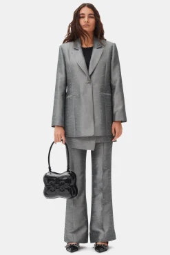 GANNI Dresstoff | Sett<Grey Suiting-blazer GrayQuill