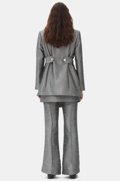 GANNI Dresstoff | Sett<Grey Suiting-blazer GrayQuill