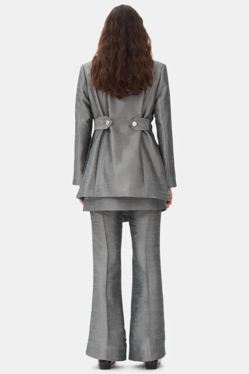 GANNI Dresstoff | Sett<Grey Suiting-blazer GrayQuill