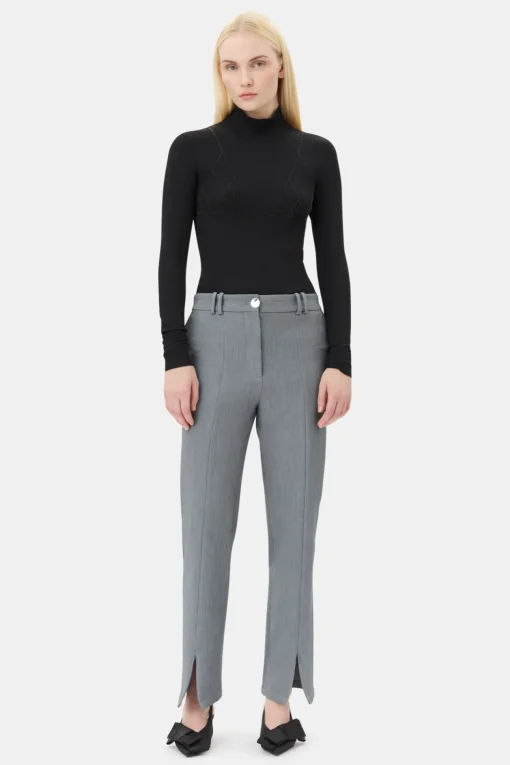 GANNI Ganni Exclusives | Dresstoff<Grey Suiting-bukser Phantom