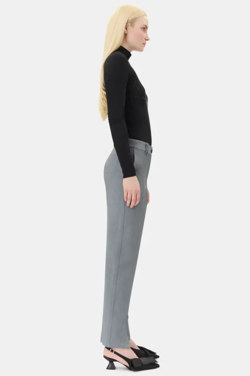 GANNI Ganni Exclusives | Dresstoff<Grey Suiting-bukser Phantom
