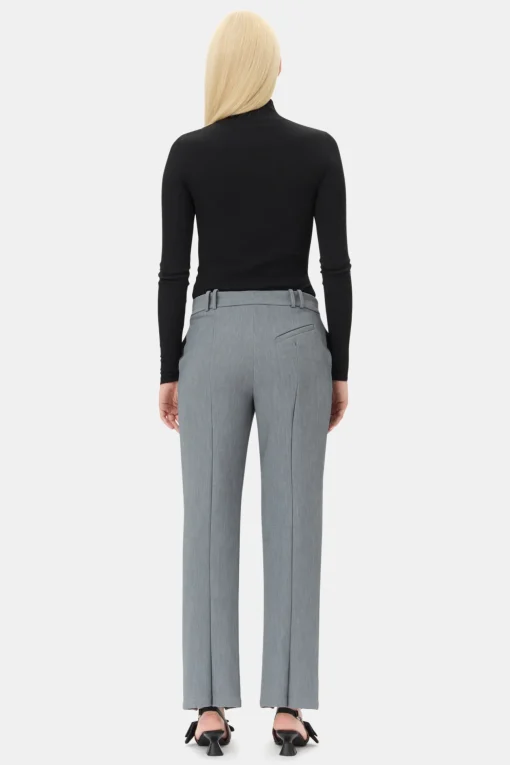GANNI Ganni Exclusives | Dresstoff<Grey Suiting-bukser Phantom