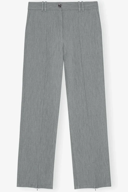GANNI Ganni Exclusives | Dresstoff<Grey Suiting-bukser Phantom