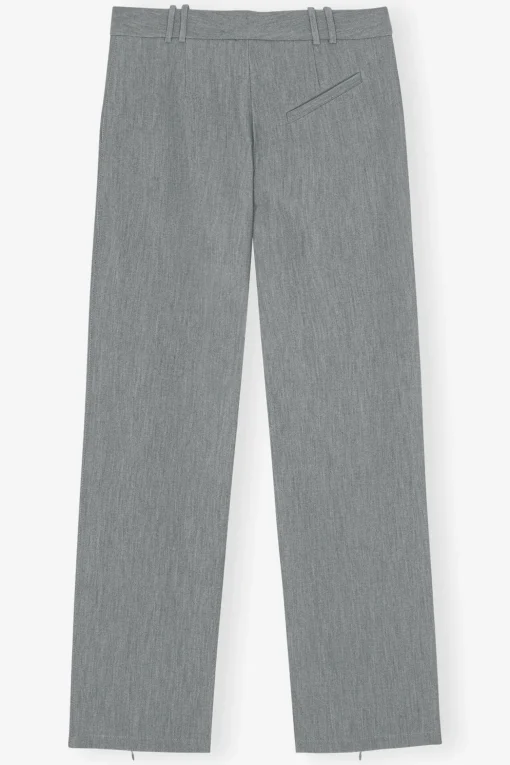 GANNI Ganni Exclusives | Dresstoff<Grey Suiting-bukser Phantom